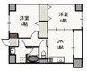 岡山市電清輝橋線<岡山電気軌道>/清輝橋駅 徒歩14分 6階 築11年 2DKの間取り