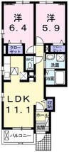 宇野線<宇野みなと線>/迫川駅 徒歩20分 1階 築6年 2LDKの間取り