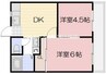 宇野線<宇野みなと線>/大元駅 徒歩14分 2階 築38年 2DKの間取り