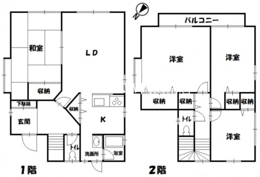 間取図 宇野線<宇野みなと線>/備前西市駅 徒歩18分 1階 築31年