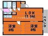山陽本線（中国）/岡山駅 バス:30分:停歩8分 2階 築23年 2LDKの間取り