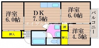 間取図 山陽本線（中国）/岡山駅 バス30分南輝小学校前下車:停歩7分 2階 築31年