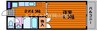 岡山市電清輝橋線<岡山電気軌道>/東中央町駅 徒歩16分 3階 築30年 1DKの間取り