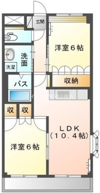 間取図 宇野線<宇野みなと線>/岡山駅 バス64分荘内南下車:停歩4分 2階 築18年