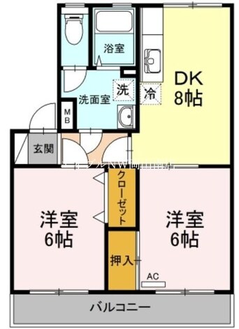 間取図 宇野線<宇野みなと線>/備前西市駅 徒歩42分 2階 築27年