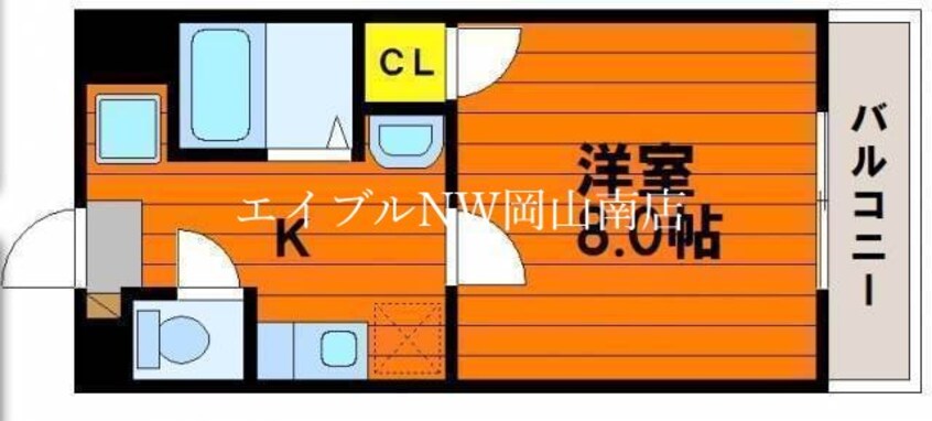 間取図 宇野線<宇野みなと線>/大元駅 徒歩11分 2階 築28年