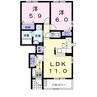 宇野線<宇野みなと線>/備前田井駅 徒歩8分 1階 築17年 2LDKの間取り