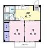 宇野線<宇野みなと線>/迫川駅 徒歩20分 1階 築31年 2DKの間取り