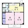 宇野線<宇野みなと線>/迫川駅 徒歩20分 1階 築31年 2DKの間取り