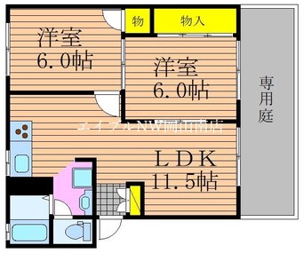 間取図 山陽本線（中国）/岡山駅 バス35分泉田口下車:停歩4分 1階 築30年