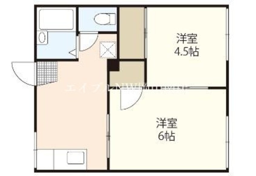 間取図 宇野線<宇野みなと線>/備前西市駅 徒歩57分 1階 築38年