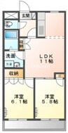 宇野線<宇野みなと線>/備前西市駅 徒歩15分 2階 築21年 2LDKの間取り
