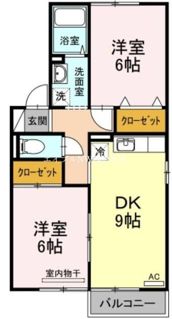 間取図 宇野線<宇野みなと線>/備前西市駅 徒歩37分 2階 築27年