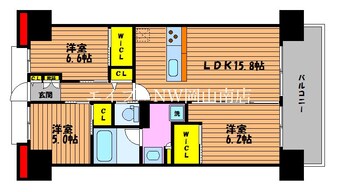 間取図 山陽本線（中国）/岡山駅 徒歩8分 14階 築11年