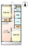 山陽本線（中国）/北長瀬駅 徒歩6分 2階 築18年 2LDKの間取り