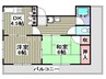 山陽本線（中国）/岡山駅 バス:25分:停歩5分 4階 築37年 2DKの間取り