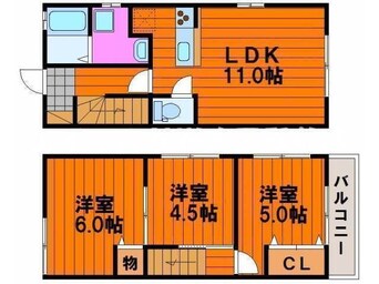 間取図 宇野線<宇野みなと線>/大元駅 徒歩35分 1階 築21年