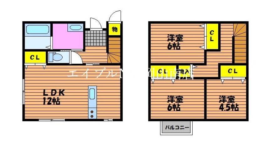 間取図 岡山市電東山本線<岡山電気軌道>/東山・おかでんミュージアム駅 徒歩4分 2階 築1年