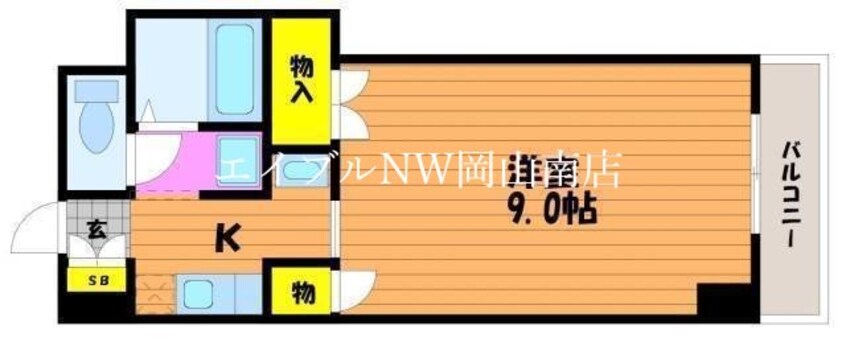 間取図 宇野線<宇野みなと線>/大元駅 徒歩43分 6階 築26年