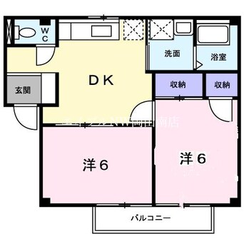 間取図 岡山市電清輝橋線<岡山電気軌道>/清輝橋駅 徒歩33分 2階 築30年