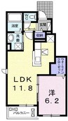 岡山市電清輝橋線<岡山電気軌道>/清輝橋駅 徒歩43分 1階 築6年 1LDKの間取り