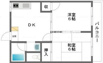 間取図 宇野線<宇野みなと線>/備前西市駅 徒歩72分 2階 築35年
