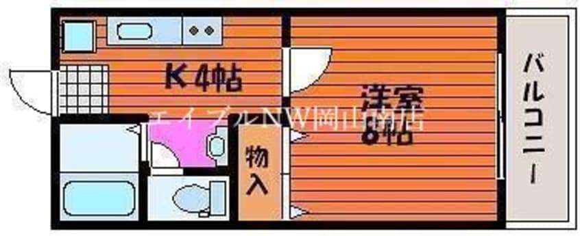 間取図 山陽本線（中国）/岡山駅 バス40分大福下車:停歩10分 2階 築28年