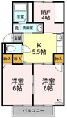 宇野線<宇野みなと線>/茶屋町駅 徒歩8分 2階 築39年 2Kの間取り