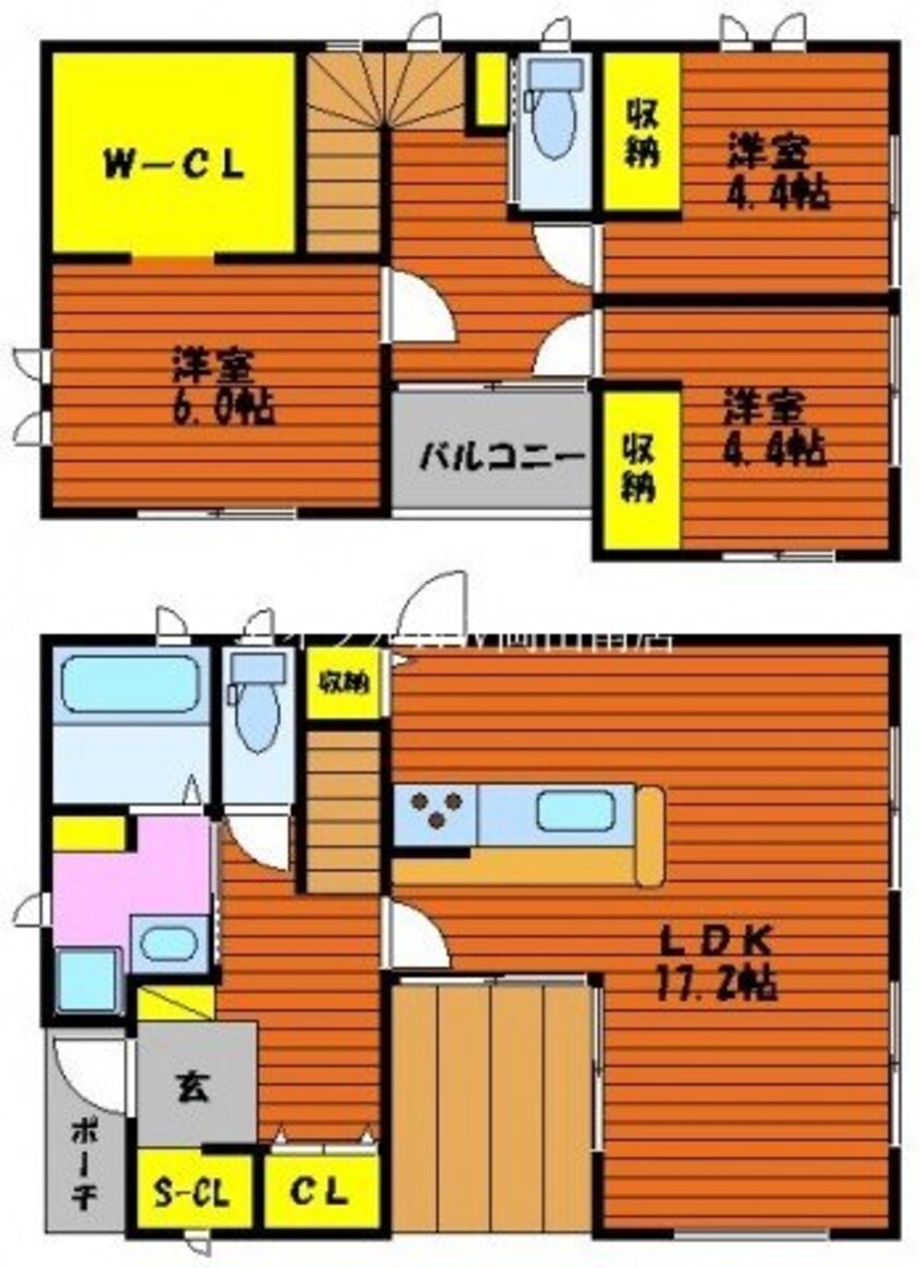 間取図 津山線/法界院駅 徒歩9分 1階 築5年