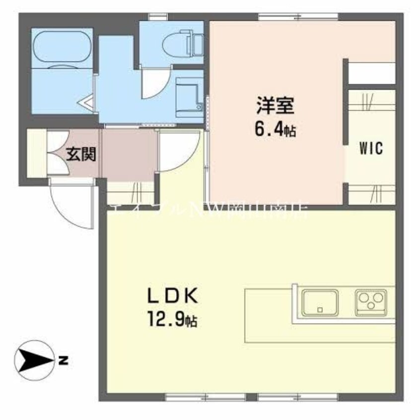 間取図 山陽本線（中国）/岡山駅 バス20分バス・岡山商大前下車:停歩2分 1階 築27年