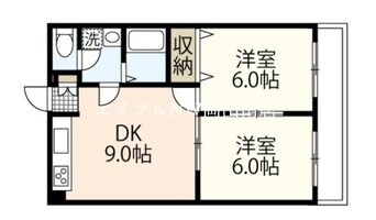 間取図 岡山市電清輝橋線<岡山電気軌道>/清輝橋駅 徒歩40分 2階 築25年