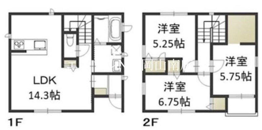 間取図 宇野線<宇野みなと線>/宇野駅 バス15分市民会館前下車:停歩2分 1階 築8年