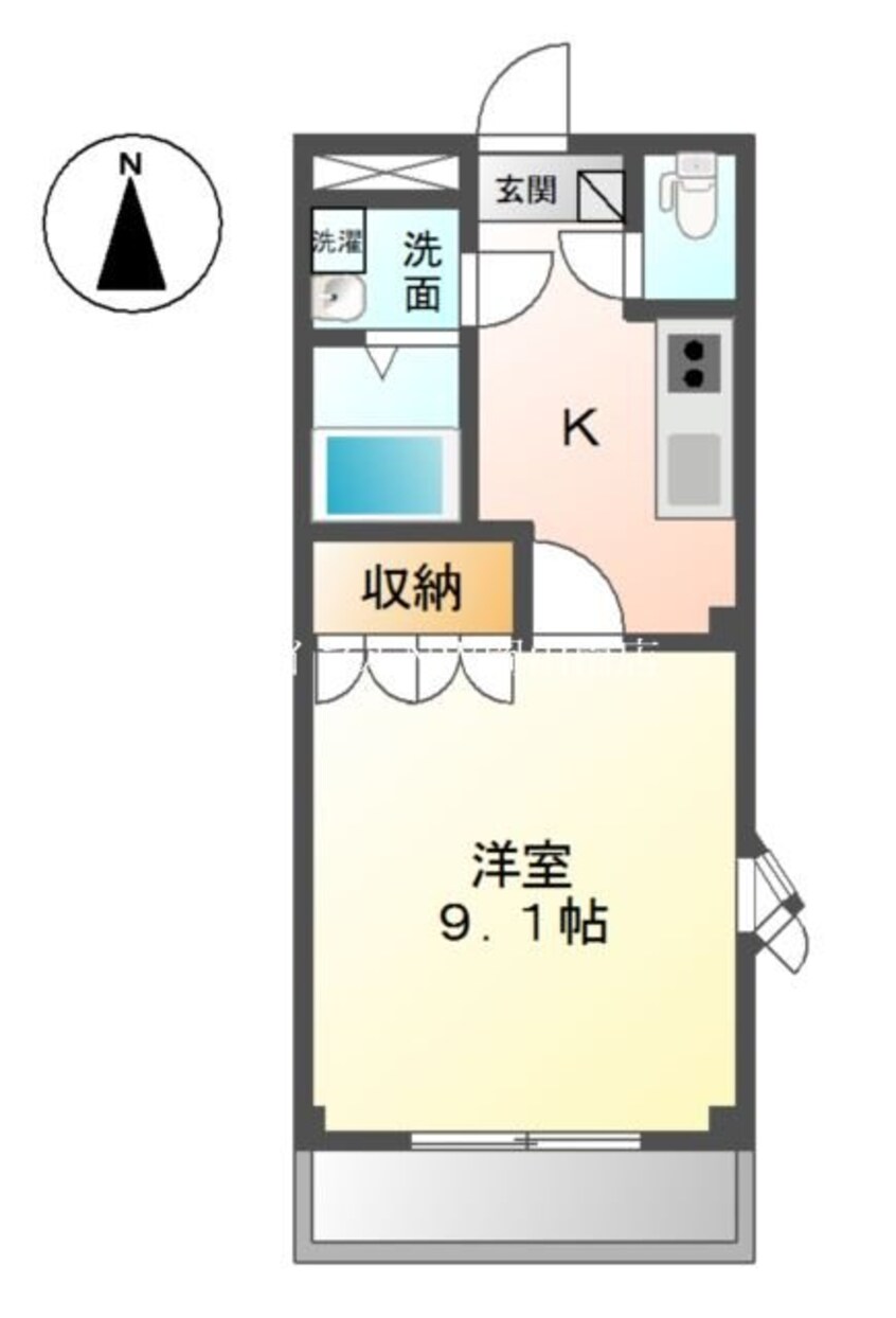 間取図 宇野線<宇野みなと線>/大元駅 徒歩15分 2階 築20年