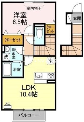 間取図 山陽本線（中国）/岡山駅 バス22分浜野西下車:停歩4分 2階 築8年