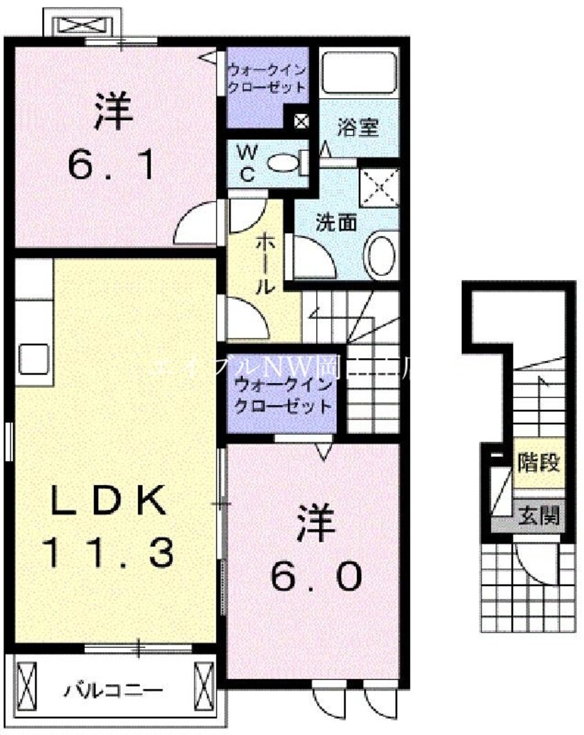 間取図 宇野線<宇野みなと線>/常山駅 徒歩5分 2階 築12年