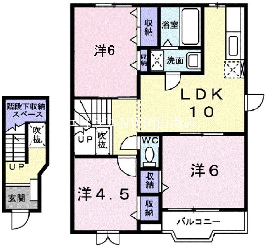 間取図 岡山市電清輝橋線<岡山電気軌道>/清輝橋駅 徒歩38分 2階 築27年