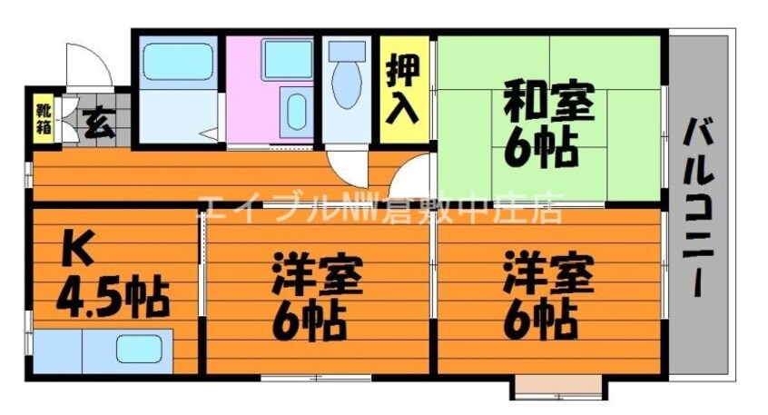 間取図 リバティ安原Ⅱ