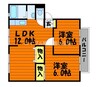 ウインディア大島　A棟 2LDKの間取り