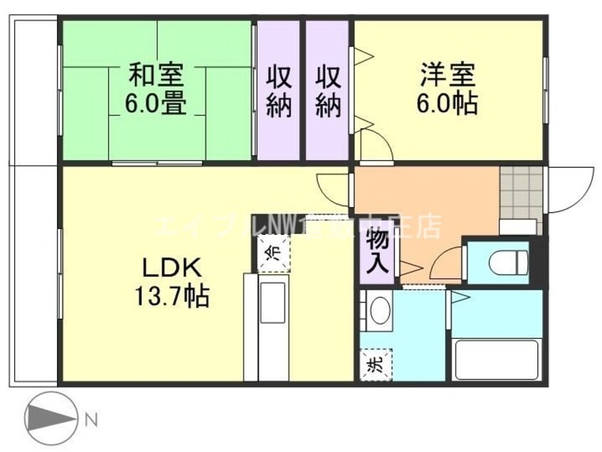 間取図 フォブールQUA　A棟