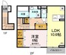 D-roomToba 1LDKの間取り