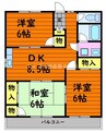 プチパール 3DKの間取り