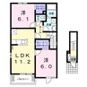 Ｖｉｌｌａ　樫の木 2LDKの間取り