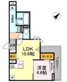 RESIDENCE阿知 1LDKの間取り