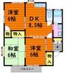 村田邸 3DKの間取り