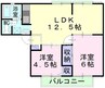 サンライフ東富井A 2LDKの間取り