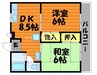 エクセレンス笹沖 2DKの間取り