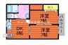 シャンポールⅢ 2DKの間取り