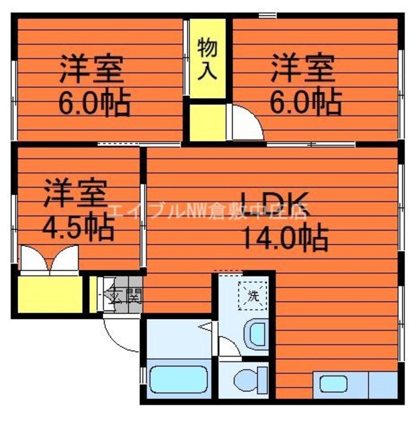 間取図 セジュール貝吹　B棟