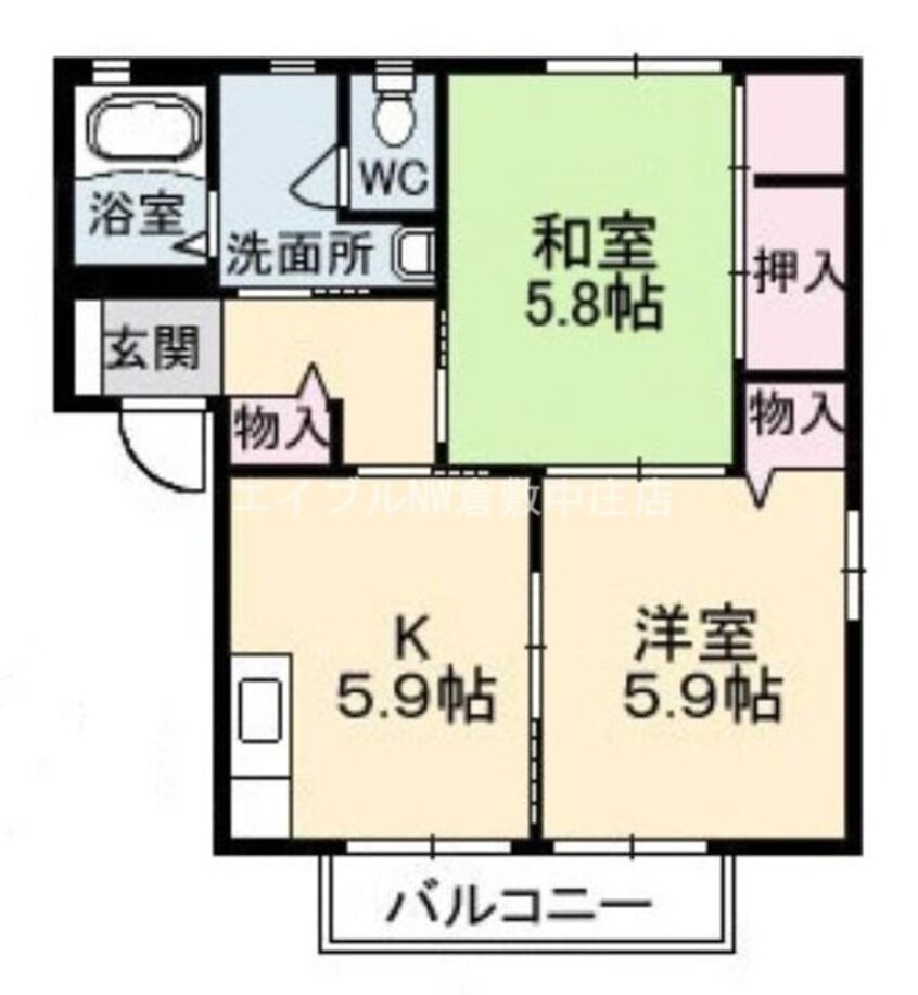 間取図 フロント茶屋町　B棟