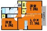 ボヌール　A棟 2LDKの間取り